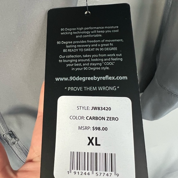 90 Degrees by Reflex Workout Jacket NWT -XL - Picture 7 of 9